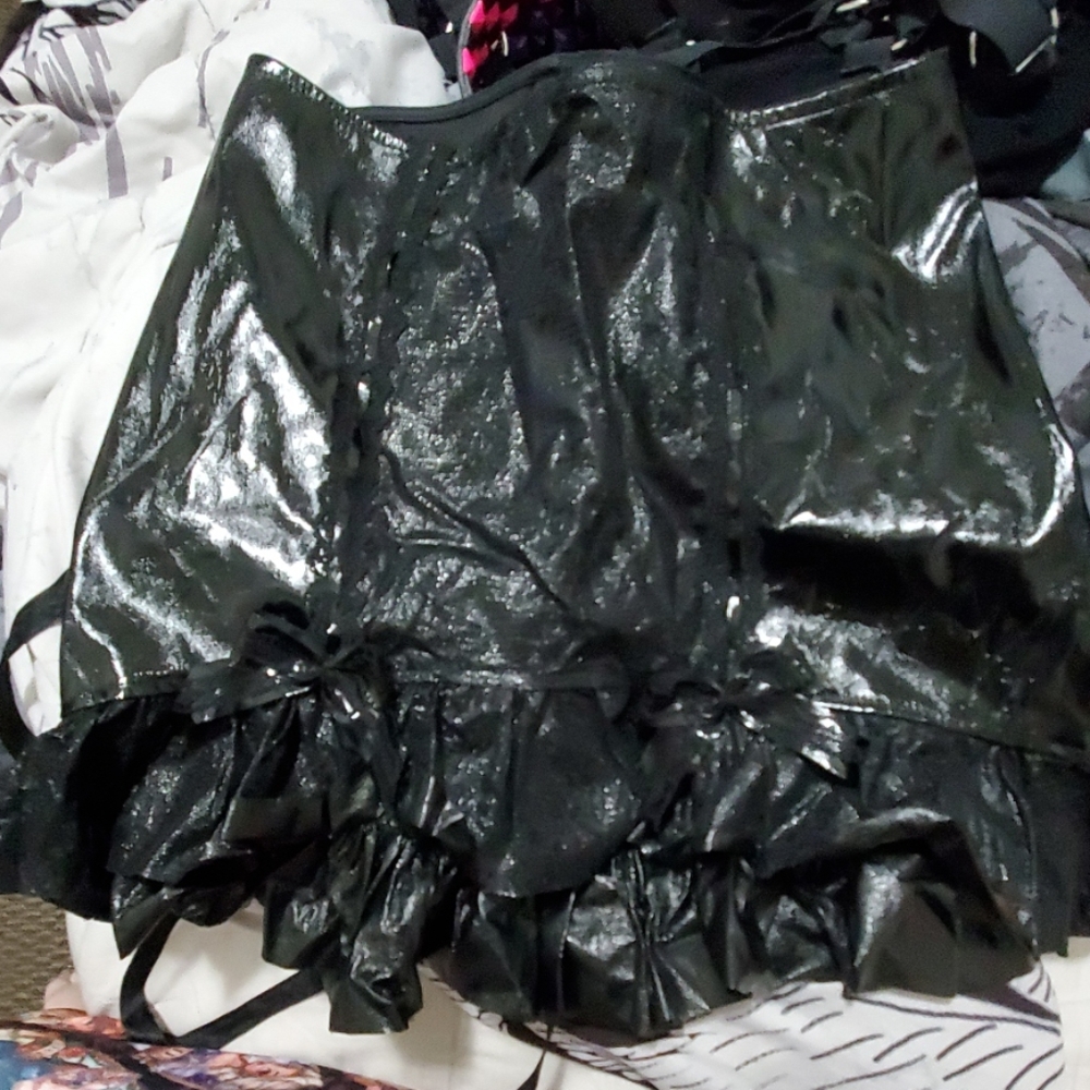 PVC mini skirt
